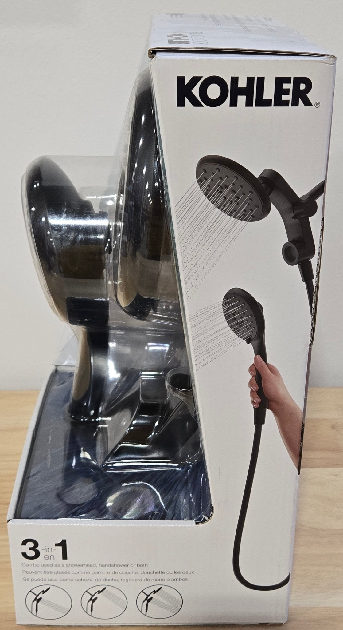 Kohler Claro 3 - Spray Dual Wall - Mount Fixed and Handheld Shower Head 1.75 GPM Matte Black - resaled - Kohler - 