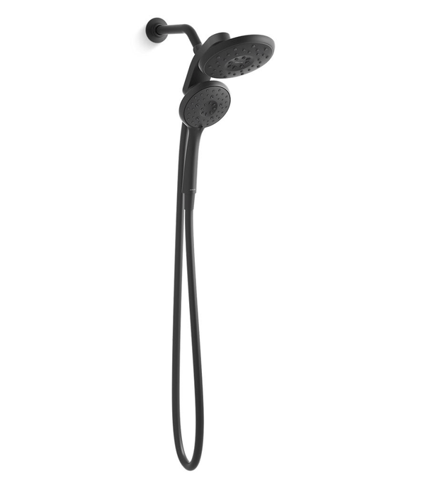 Kohler Claro 3 - Spray Dual Wall - Mount Fixed and Handheld Shower Head 1.75 GPM Matte Black - resaled - Kohler - 