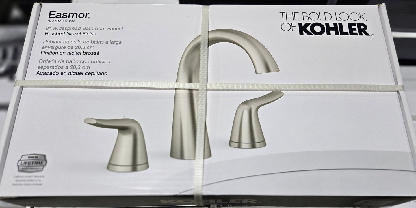 Kohler Easmor 8 in. Widespread Double Handle Bathroom Faucet Brushed Nickel R28892 - 4D - BN - resaled - Kohler - 885612950291