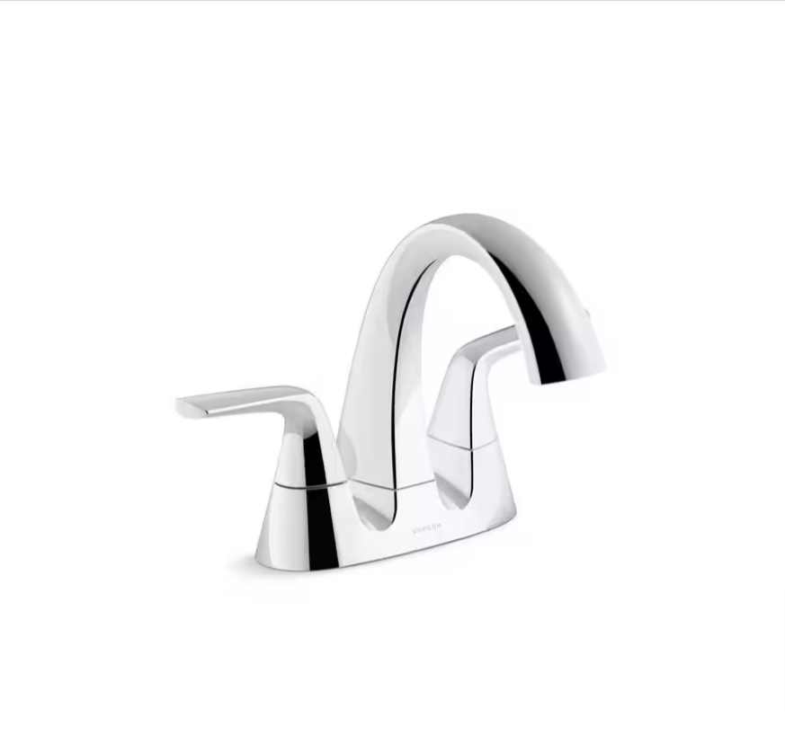 Kohler Elmbrook Bathroom Faucet Polished Chrome K - R21995 - 4D - CP 4 in. Centerset 2 - Handle - resaled - Kohler - 885612606754