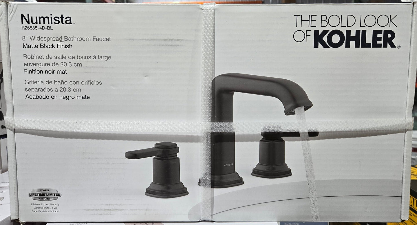 Kohler Numista 8 in. Widespread Double Handle Bathroom Faucet Matte Black K - R26585 - 4D - BL - resaled - Kohler - 885612921581