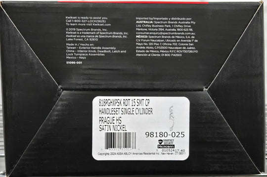Kwikset Prague Satin Nickel Entry Door Handleset Round Pismo Knob SmartKey Security Single Cylinder - resaled - Kwikset - 883351810166