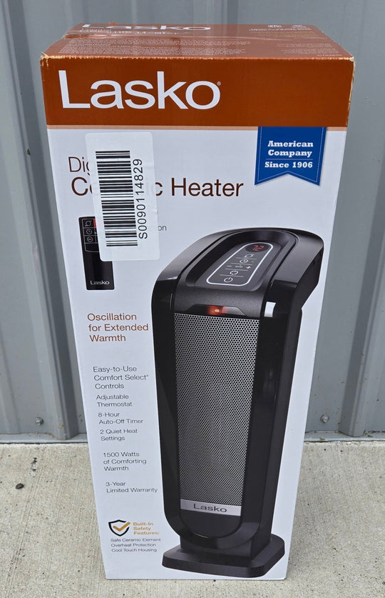 Lasko 1500W 22 in Digital Ceramic Tower Heater Remote CT22840 Black - resaled - Lasko - 046013458384