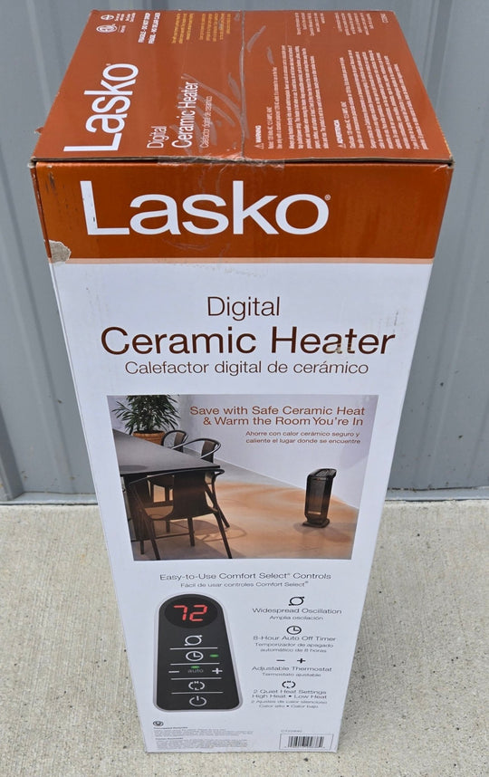 Lasko 1500W 22 in Digital Ceramic Tower Heater Remote CT22840 Black - resaled - Lasko - 046013458384