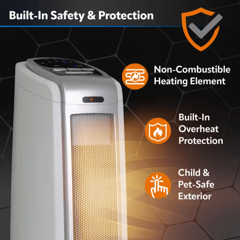 Lasko 5775 Tower 23 in. 1500 - Watt Electric Ceramic Oscillating Space Heater White - resaled - Lasko - 046013761798