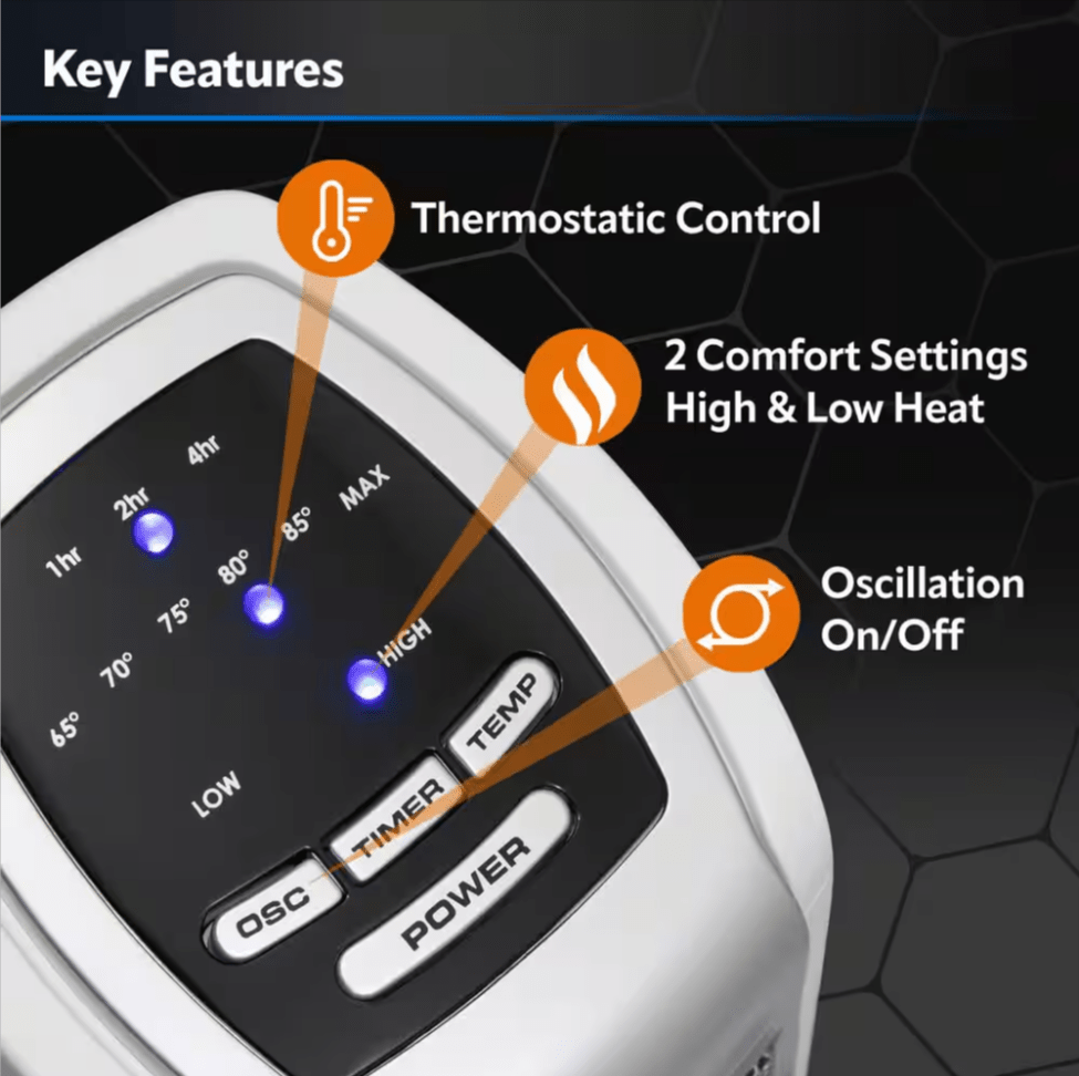 Lasko 5775 Tower 23 in. 1500 - Watt Electric Ceramic Oscillating Space Heater White - resaled - Lasko - 046013761798