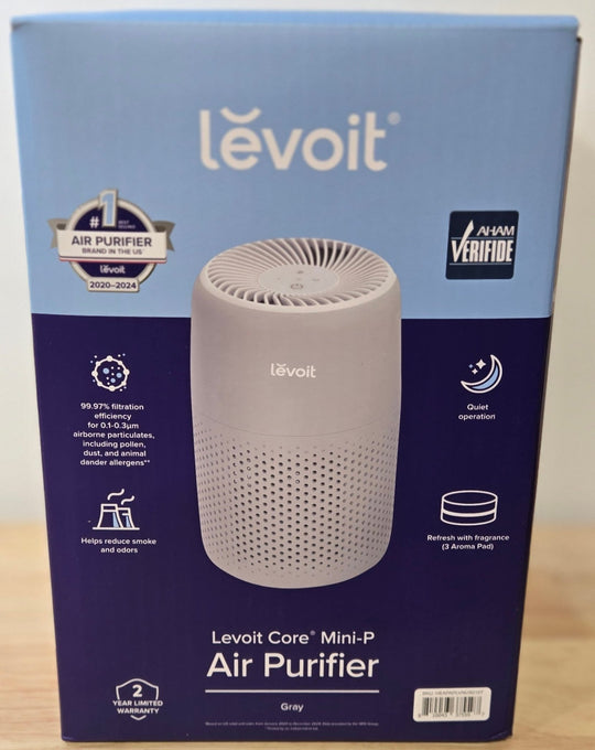 Levoit Core Mini - P Air Purifier Small Room Gray 178 sq. ft. Activated Carbon Filter Aromatherapy - resaled - Levoit - 810043375597