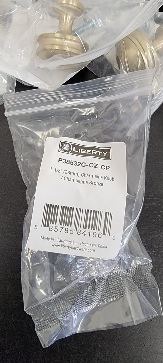 Liberty Charmaine 1-1/8" 28 mm Champagne Bronze 12 Pack Cabinet Knob Pull New Lot - resaled - Liberty - 885785852163