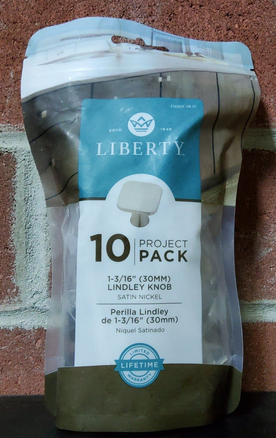 Liberty Lindley 1 3/16" 30 mm Satin Nickel Square 10 Pack Cabinet Knob Pull New - resaled - Liberty - 885785039977