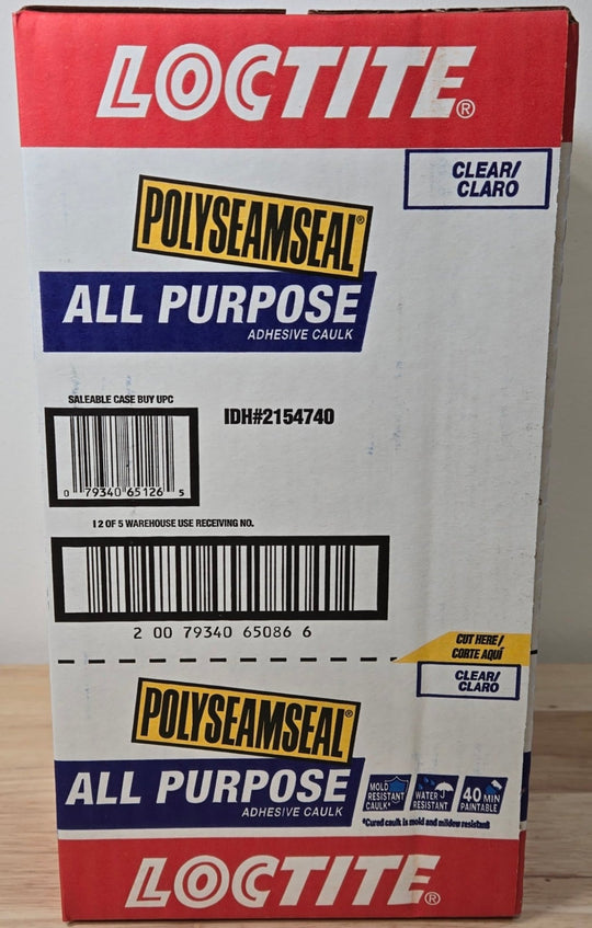 Loctite Polyseamseal Clear All Purpose Latex Caulk Sealant 10 oz Case of 12 - resaled - Loctite - 079340651265