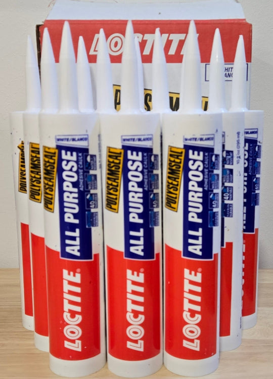 Loctite Polyseamseal White All Purpose Latex Caulk Sealant 10 oz Case of 12 - resaled - Loctite - 079340651258