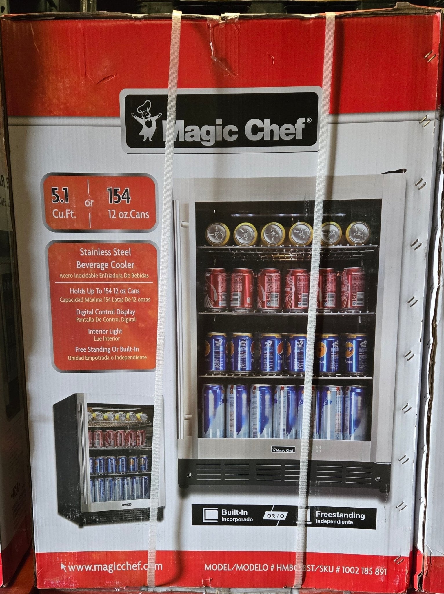 Magic Chef Beverage 23.4 in. 154 Can Beverage Cooler HMBC58ST Stainles