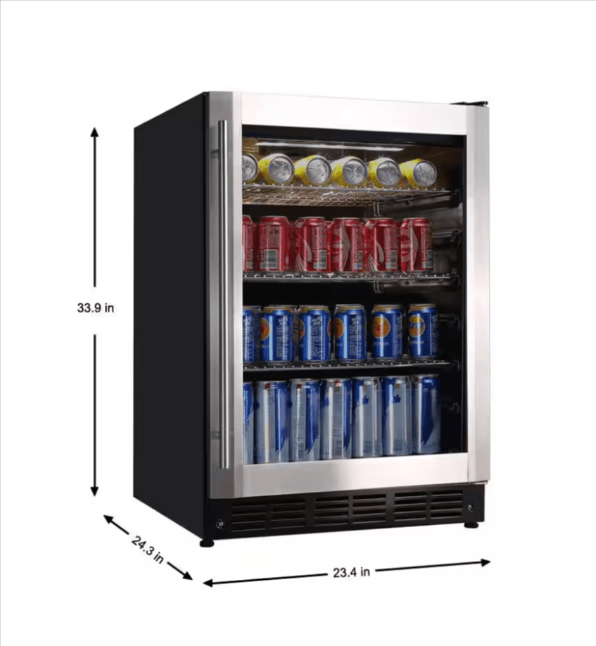 Magic Chef Beverage 23.4 in. 154 Can Beverage Cooler HMBC58ST Stainless Steel - resaled - Magic Chef - 665679006175