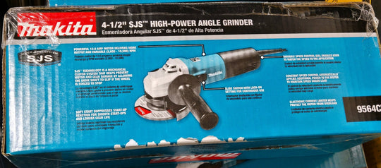 Makita 13 Amp 4 - 1/2 in. Corded SJS High - Power Angle Grinder 9564CV - resaled - Makita - 088381037242