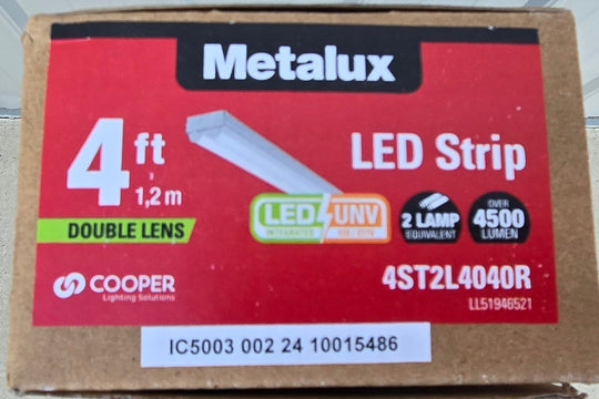 Metalux 4 ft. 2-Light Linear White Integrated LED Ceiling Strip Light with 4200 Lumens, 4000K - resaled - Metalux - 080083838196