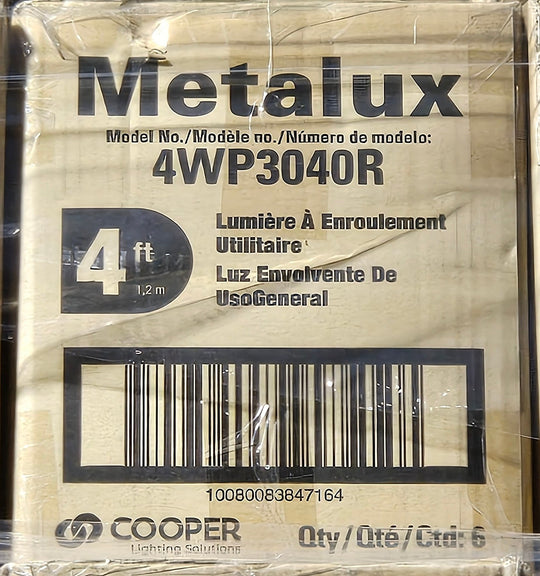 Metalux Lot of 6x LED Wraparound Light 4 ft. 4000 - Lumens 4000K Cool White 120 - Volt White Integrated WP - resaled - Metalux - 080083847167