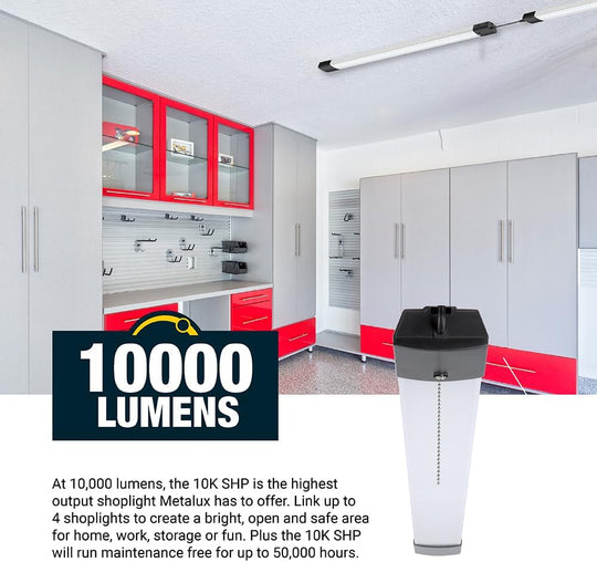 Metalux SHP 46 in. 128-Watt Equivalent, 10000-Lumens Integrated LED, White Shop Light, 4000K CCT - resaled - Metalux - 080083250103