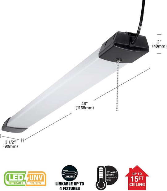 Metalux SHP 46 in. 128-Watt Equivalent, 10000-Lumens Integrated LED, White Shop Light, 4000K CCT - resaled - Metalux - 080083250103