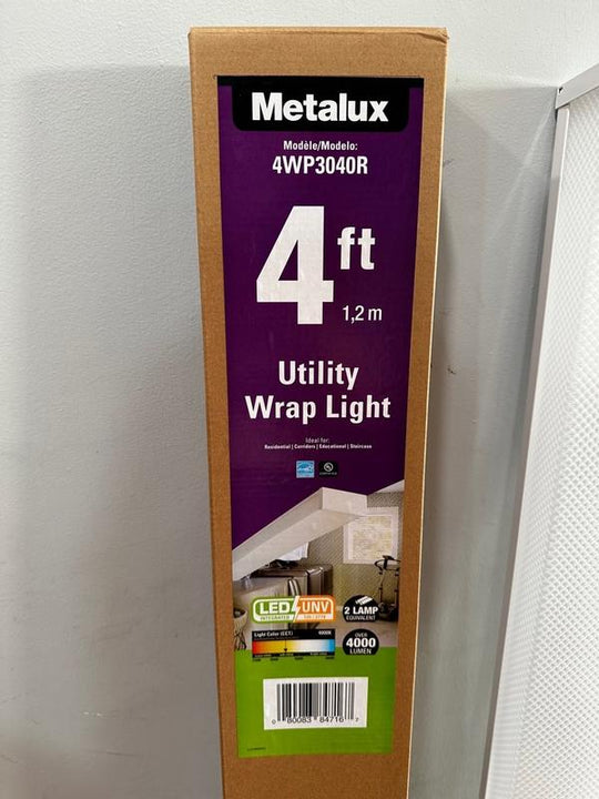 Metalux WP 4 ft. 4000-Lumens 4000K Cool White 120-Volt White Integrated LED Wraparound Light - resaled - Metalux - 080083847167