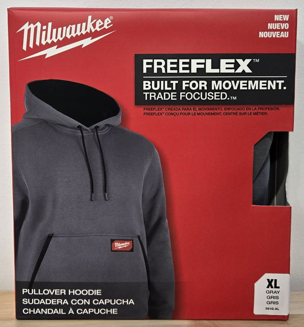 Milwaukee Men's XL X - Large Gray Midweight Cotton/Polyester Long - Sleeve Pullover Hoodie - resaled - Milwaukee - 045242763986