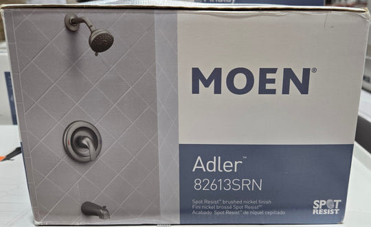 Moen 82613SRN Adler Tub and Shower Faucet Brushed Nickel (Valve Included) Single Handle 4 - Spray 1.8 GPM Spot Resist - resaled - Moen - 026508271735