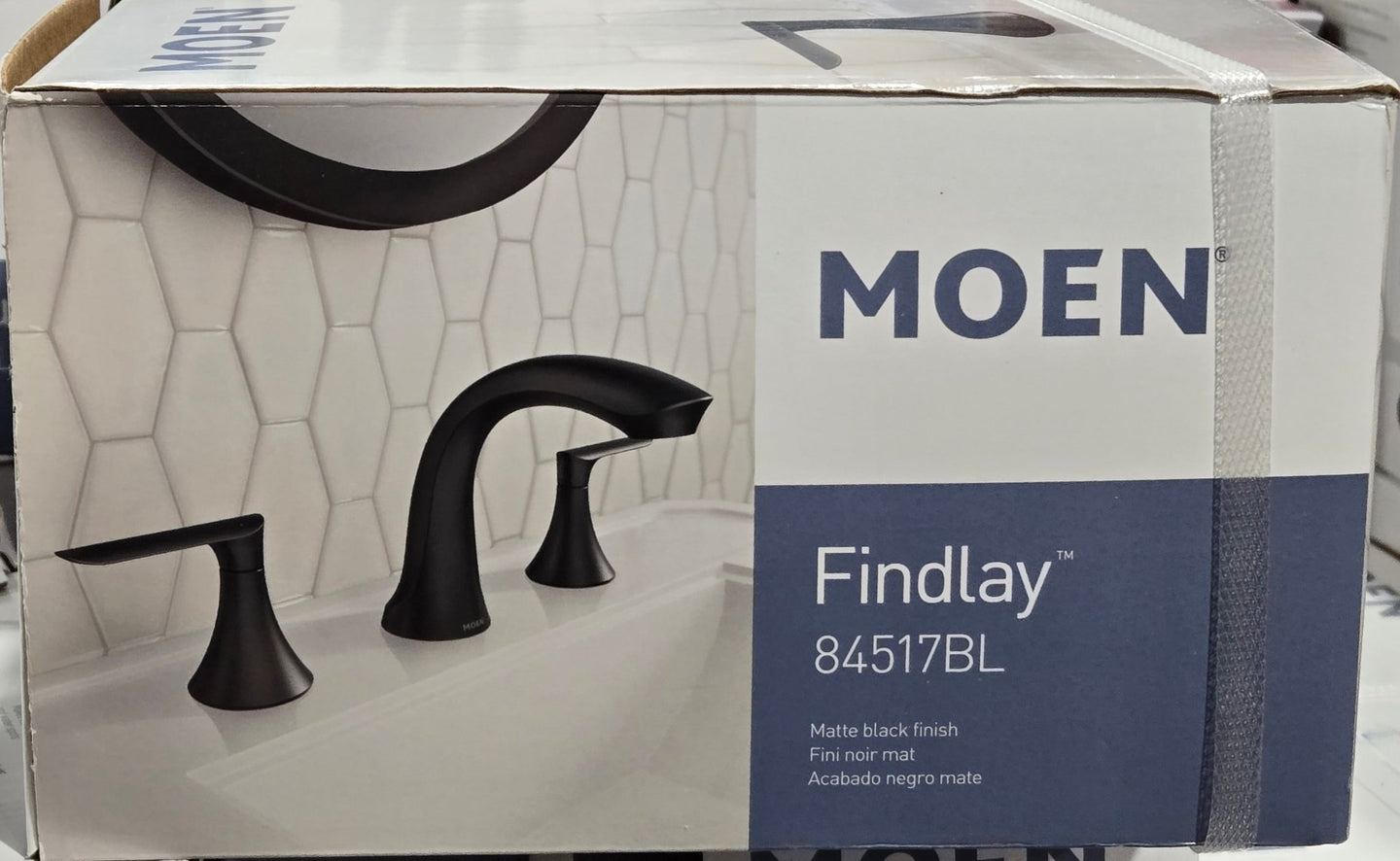 Moen 84517BL Findlay 8 in. Widespread 2 - Handle Bathroom Faucet Matte Black (Valve Included) - resaled - Moen - 026508362471