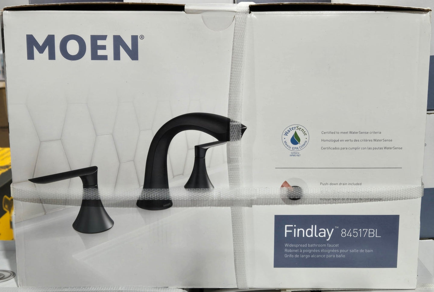 Moen 84517BL Findlay 8 in. Widespread 2 - Handle Bathroom Faucet Matte Black (Valve Included) - resaled - Moen - 026508362471