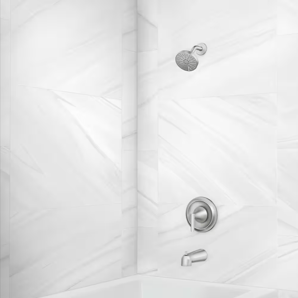 Moen Findlay Tub and Shower Faucet Brushed Nickel 82518SRN (Valve Included) Single - Handle 6 - Spray Spot Resist - resaled - Moen - 026508362433