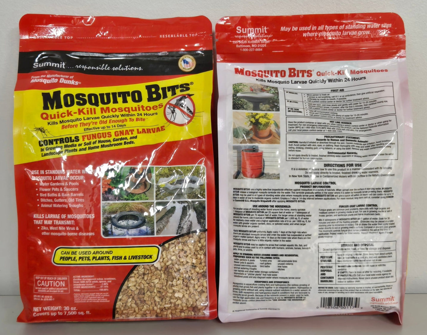 Mosquito Bits 30 oz. Granular Biological Mosquito Control - Lot of 2 - resaled - Summit - 018506001179