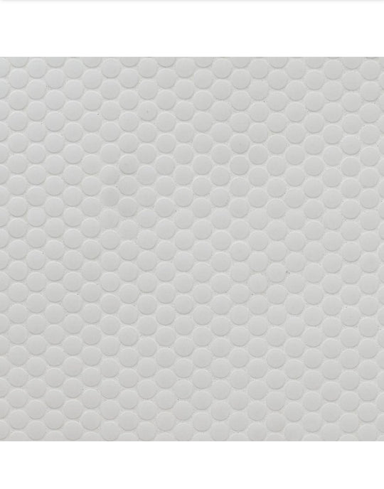 MSI Penny Round Bianco 12 in. x 13 in. x 6 mm Matte Porcelain Mesh-Mounted Mosaic Tile 14.4 sq. ft. case - resaled - Msi - 747583022950