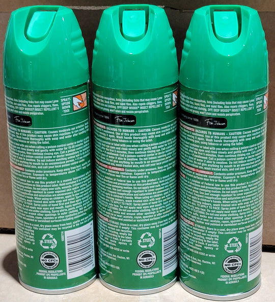 OFF! Lot of 3x Deep Woods Insect Repellent V Aerosol Bug Spray 6 oz Protection from Mosquitoes - resaled - OFF! - 046500018428