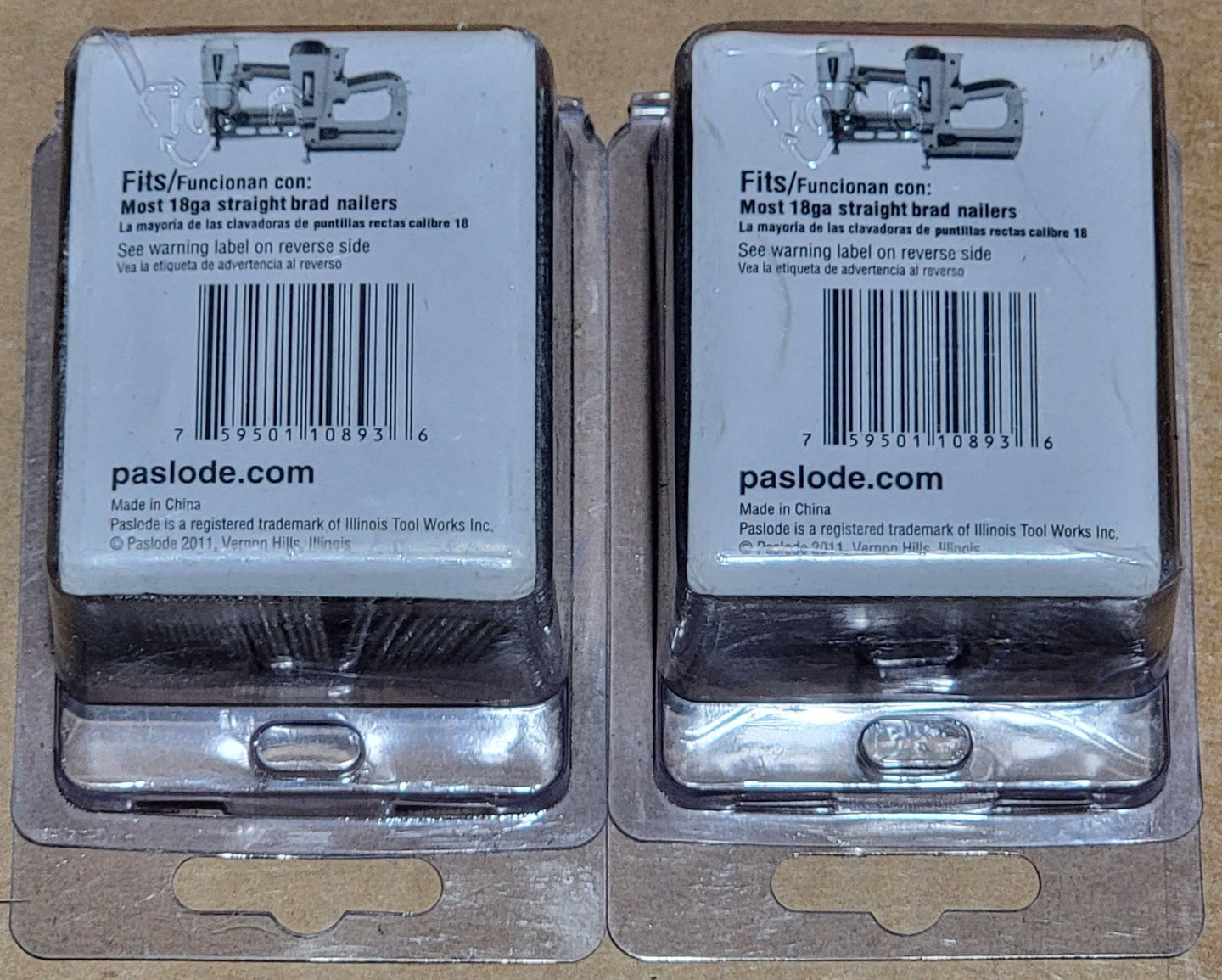 Paslode 1-1/2" 18Ga Straight Brad Finish Nails 650214 2000 pack Lot of 2x Galvanized 18-Gauge - resaled - Paslode - 759501108936