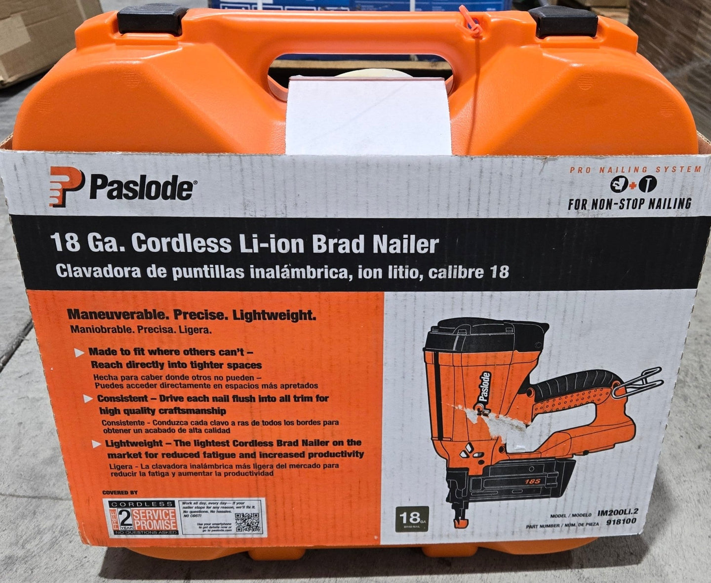 Paslode Cordless 18 - Gauge Lithium - Ion Brad Nailer 918100 1.5 Ah Battery Charger Kit - resaled - Paslode - 759501115149