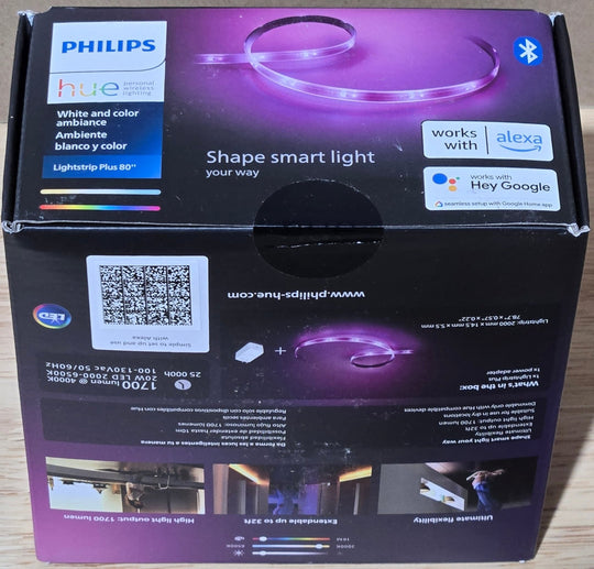 Philips Hue 80" LED Smart Light Strip Base Kit 555334 Indoor Plug - In Color Changing Cuttable Integrated 6.6 ft. - resaled - Philips Hue - 046677555337