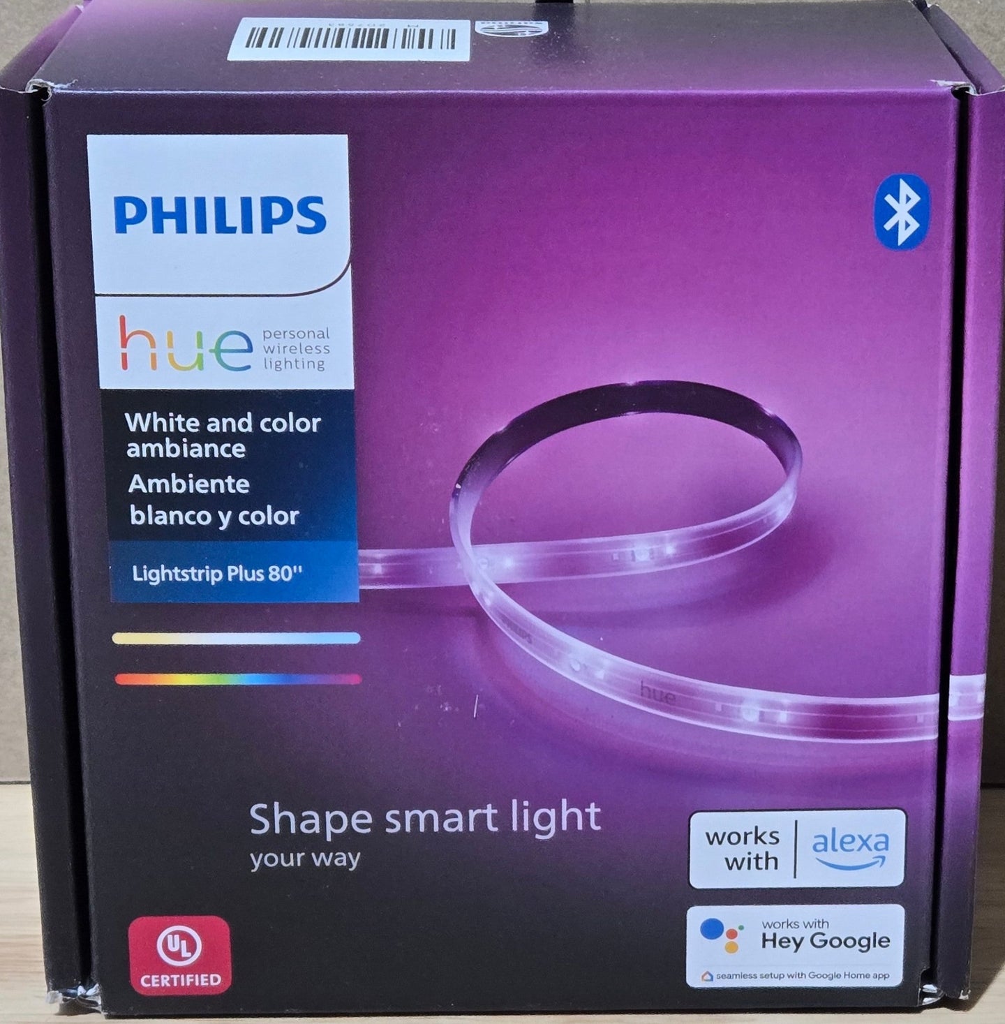 Philips Hue 80" LED Smart Light Strip Base Kit 555334 Indoor Plug - In Color Changing Cuttable Integrated 6.6 ft. - resaled - Philips Hue - 046677555337