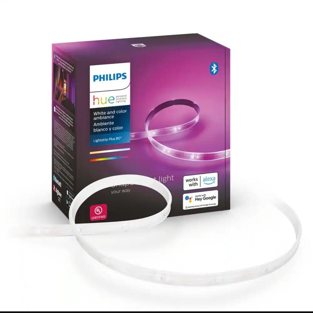 Philips Hue 80" LED Smart Light Strip Base Kit 555334 Indoor Plug - In Color Changing Cuttable Integrated 6.6 ft. - resaled - Philips Hue - 046677555337