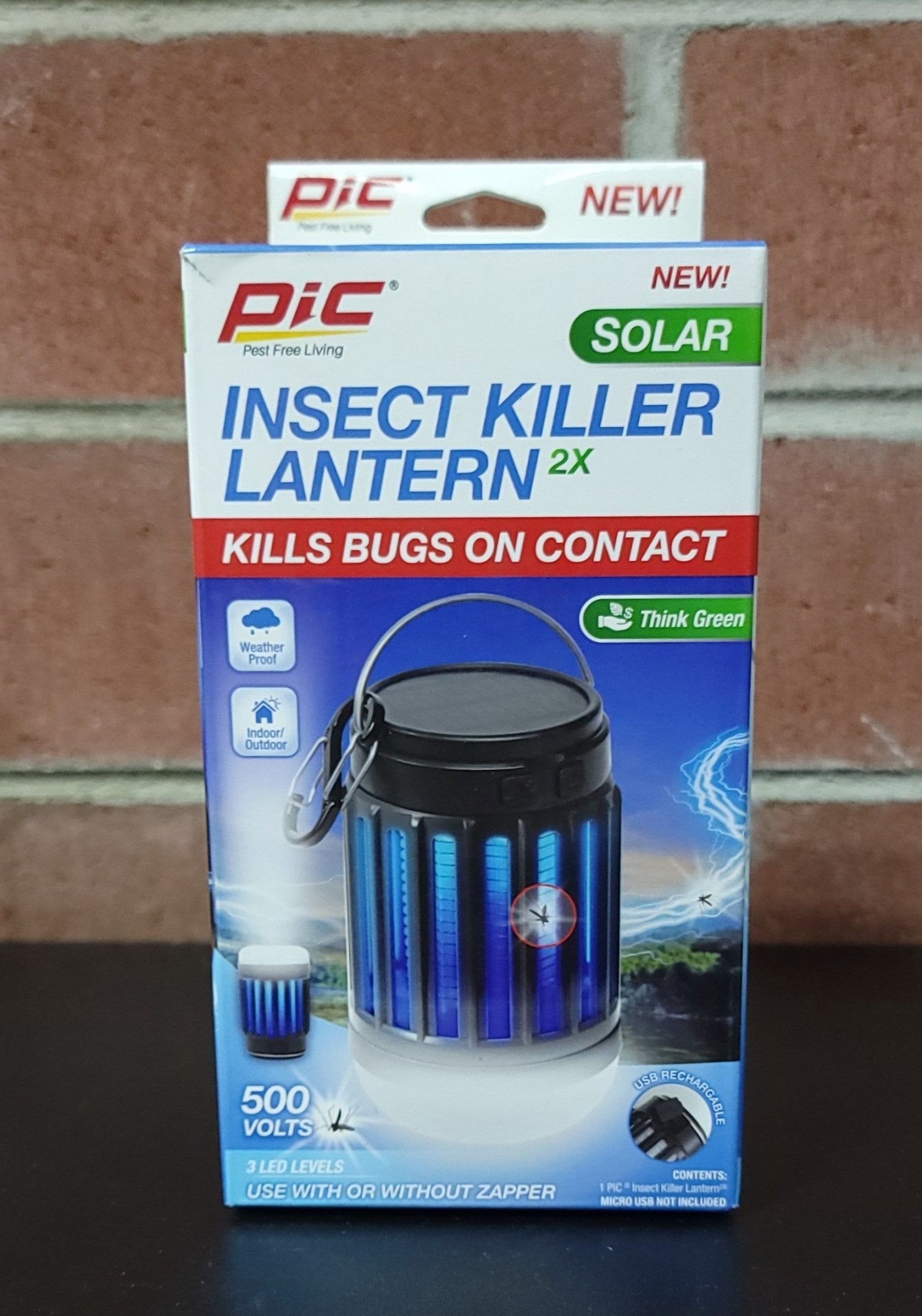 PIC Solar LED Lantern Mosquito Bug Zapper Camping USB Rechargeable - resaled - PIC - 072477982776