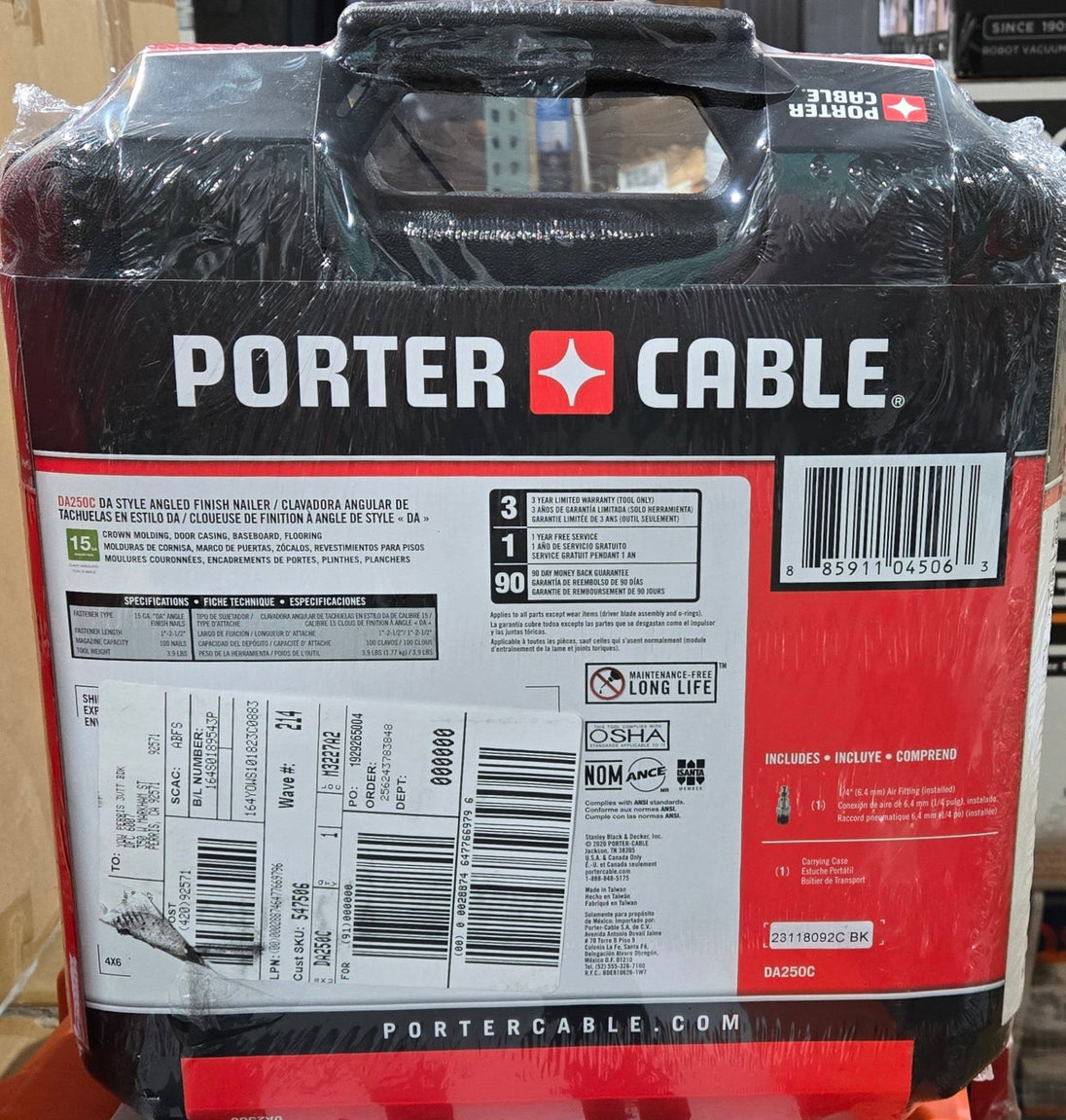 Porter - Cable 15 - Gauge Pneumatic 2 - 1/2 in. Angled Nailer Kit DA250C - resaled - Porter Cable - 885911045063