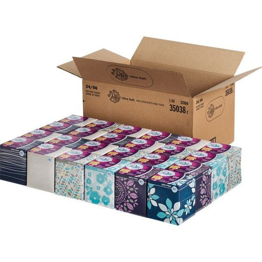 Puffs Ultra Soft Facial Tissues Case 24 Cube Box of 56 2-Ply PGC35038 - resaled - Puffs - 10037000350382