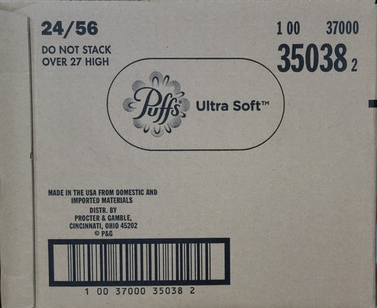 Puffs Ultra Soft Facial Tissues Case 24 Cube Box of 56 2-Ply PGC35038 - resaled - Puffs - 10037000350382