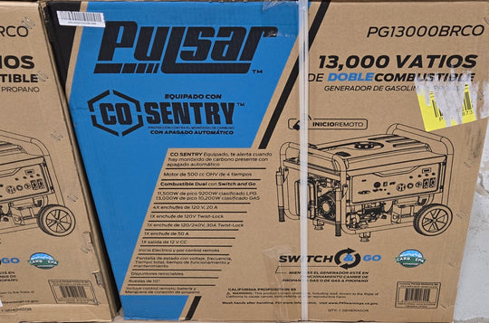 Pulsar 13,000/10,000 - Watt Dual - Fuel PG13000BRCO Portable Home Power Generator Gasoline Propane Push Start - resaled - Pulsar - 814726026905