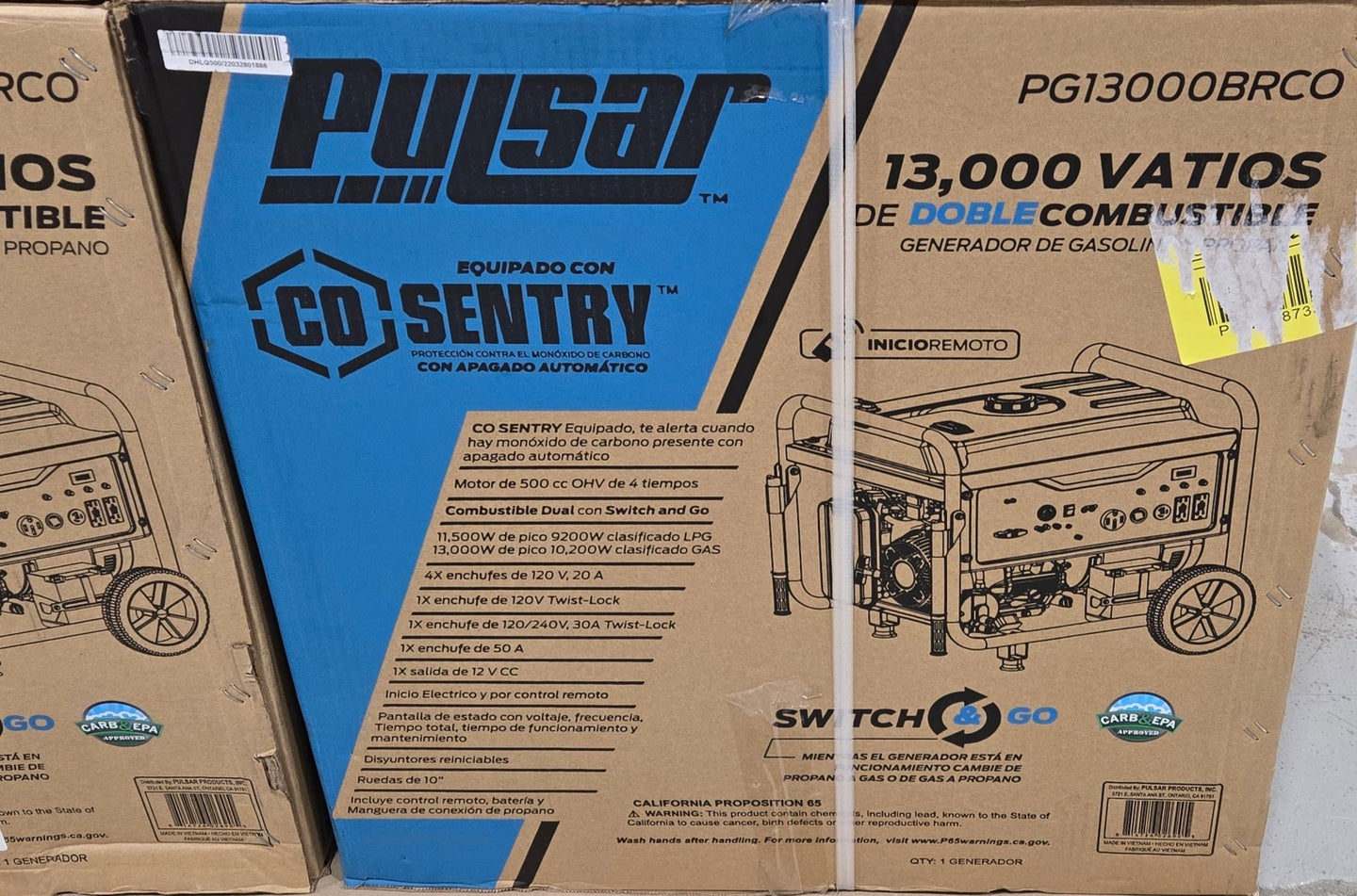 Pulsar 13,000/10,000 - Watt Dual - Fuel PG13000BRCO Portable Home Power Generator Gasoline Propane Push Start - resaled - Pulsar - 814726026905