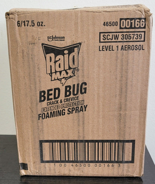 Raid Max Lot of 6 Aerosol Foaming Crack and Crevice Bed Bug Killer 17.5 oz. - resaled - Raid - 046500001666