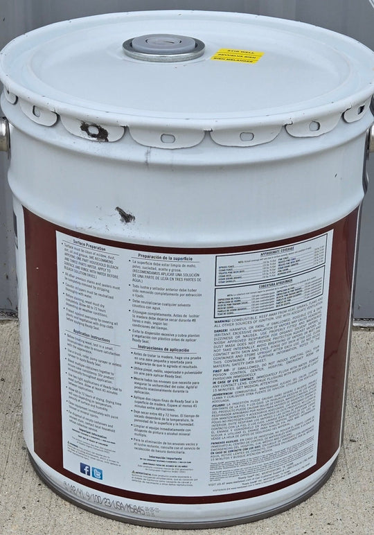 Ready Seal 5 Gallon Dark Walnut Wood Deck Stain Sealer Flat Semi-Transparent Fence Bucket ReadySeal - resaled - Ready Seal - 816078005256