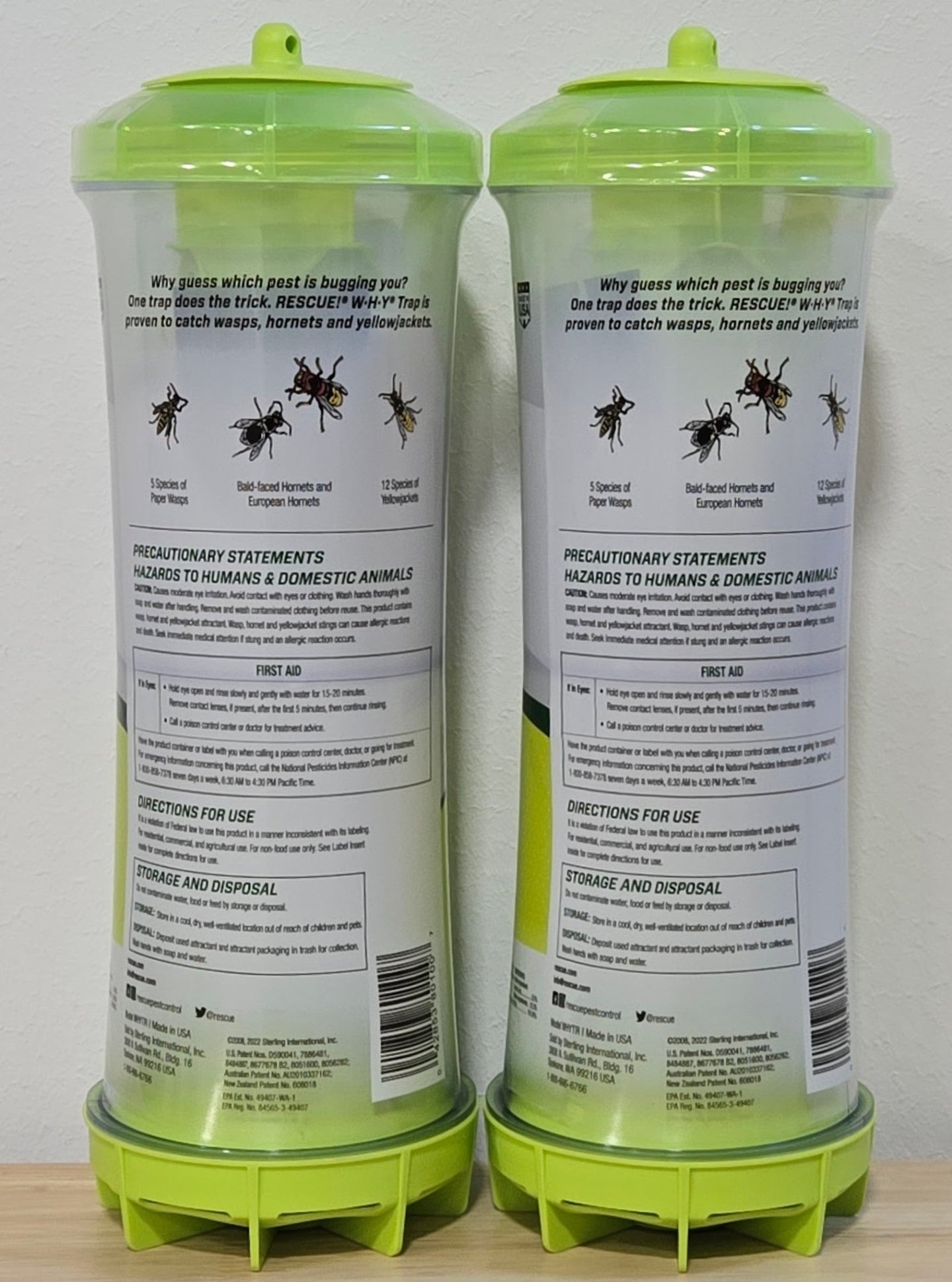 Rescue W - H - Y Lot of 2 Wasps Hornets Yellowjackets Trap WHYTR - BB8 Why - resaled - Rescue - 042853801007