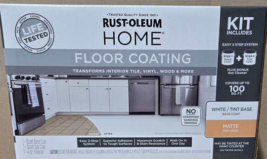 Rust - Oleum Home 1 qt. Ultra White Interior Floor Base Matte Clear Coating Kit 360098 - resaled - Rust - Oleum - 020066469023