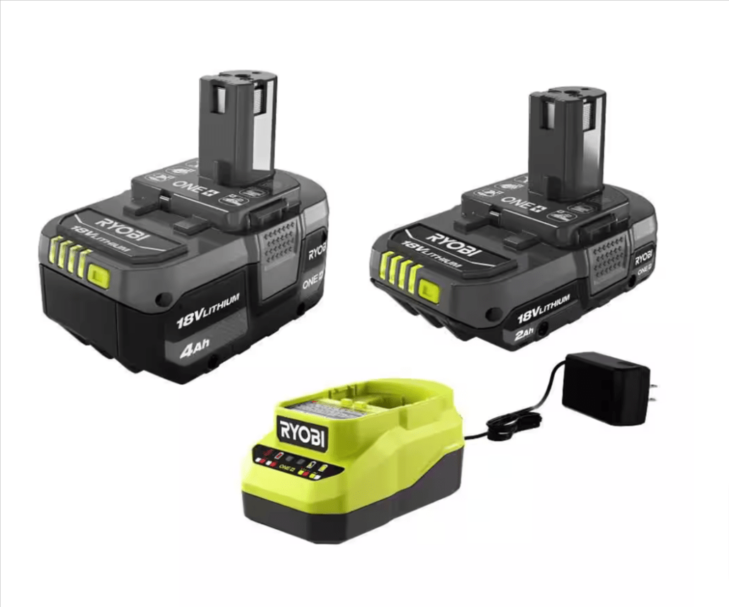 Ryobi ONE+ 18V Lithium - Ion PSK106SB 2.0 Ah Battery 4.0 Ah Battery Charger Starter Kit - resaled - RYOBI - 033287229772