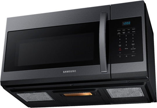 Samsung 1.7 Cu. Ft. Over-the-Range Microwave Black Stainless Steel ME17R7021EG Hood - resaled - Samsung - 887276390024