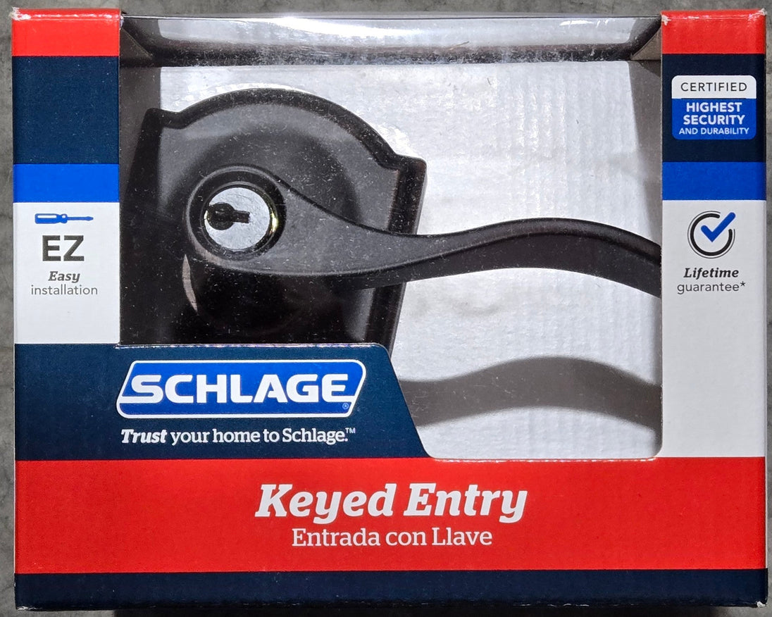 Schlage Accent Aged Bronze Keyed Entry Door Handle Camelot Trim F51VACC716CAM - resaled - Schlage - 043156334964