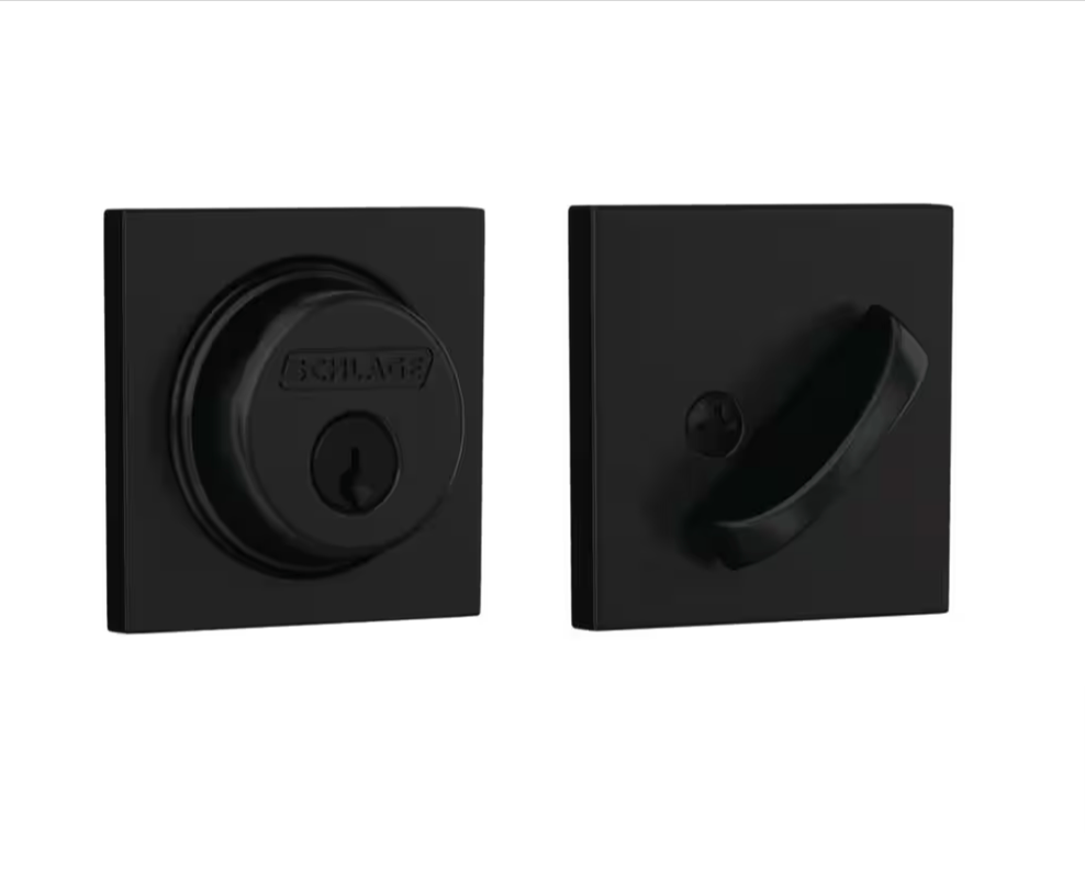 Schlage B60 Series Collins Matte Black Single Cylinder Deadbolt B60GCOL622 Certified Highest Security - resaled - Schlage - 043156719822